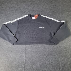 Mitchell & Ness Women's Cropped Sweatshirt Size Medium Black White Crewneck New